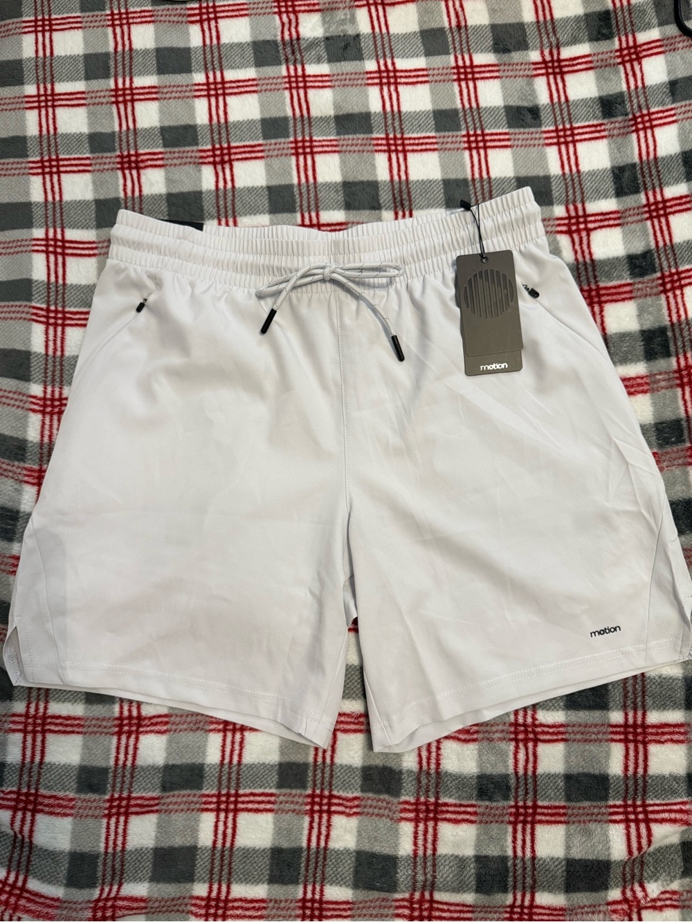 all in motion Men's White Athletic Hybrid Shorts with Drawstring
